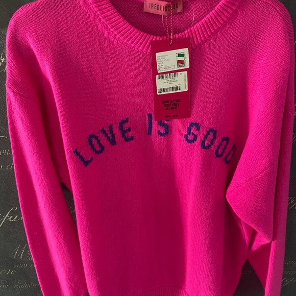 IRENEISGOOD CREW NECK LOVE IS GOOD WOOL AND CASHMERE SWEATER - Picture 1 of 2